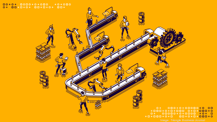 Graphic of people working in an assembly line